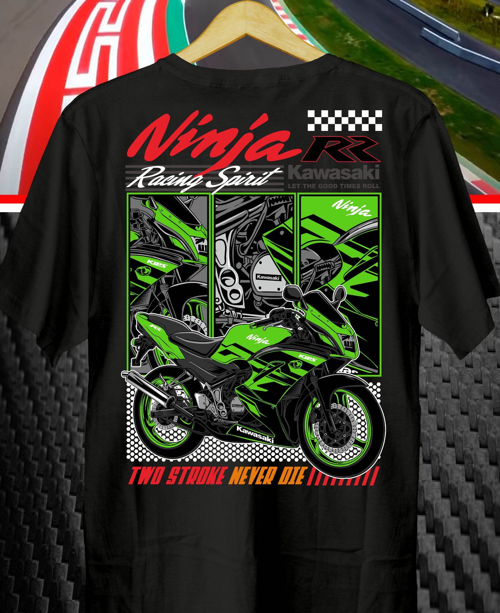 Kaos Motor Ninja RR Hijau // Kaos Ninja RR Hijau // Baju Ninja RR Hijau