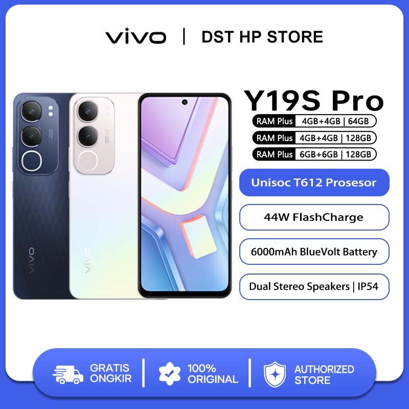 Vivo y19s Pro 6/128GB Ram 6GB + 6GB extended IP64 unisoc T612 6000mAh battery 50MP camera warranty Giá 1,599,000 Đồng*Miễn phí vận chuyển