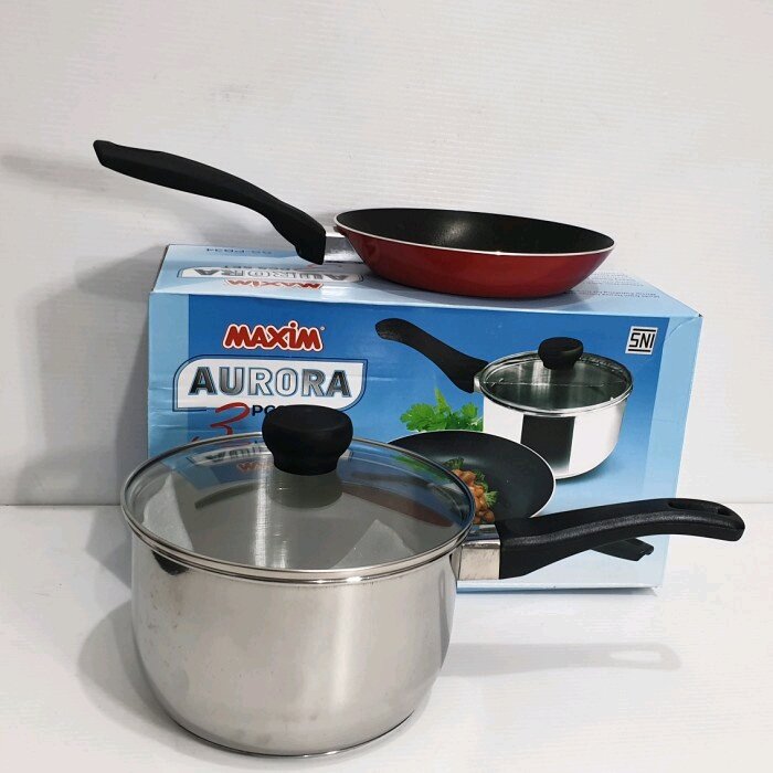 Panci Set Maxim Aurora Series 3pc Frypan 20cm Sauce Pan 18cm Maxim