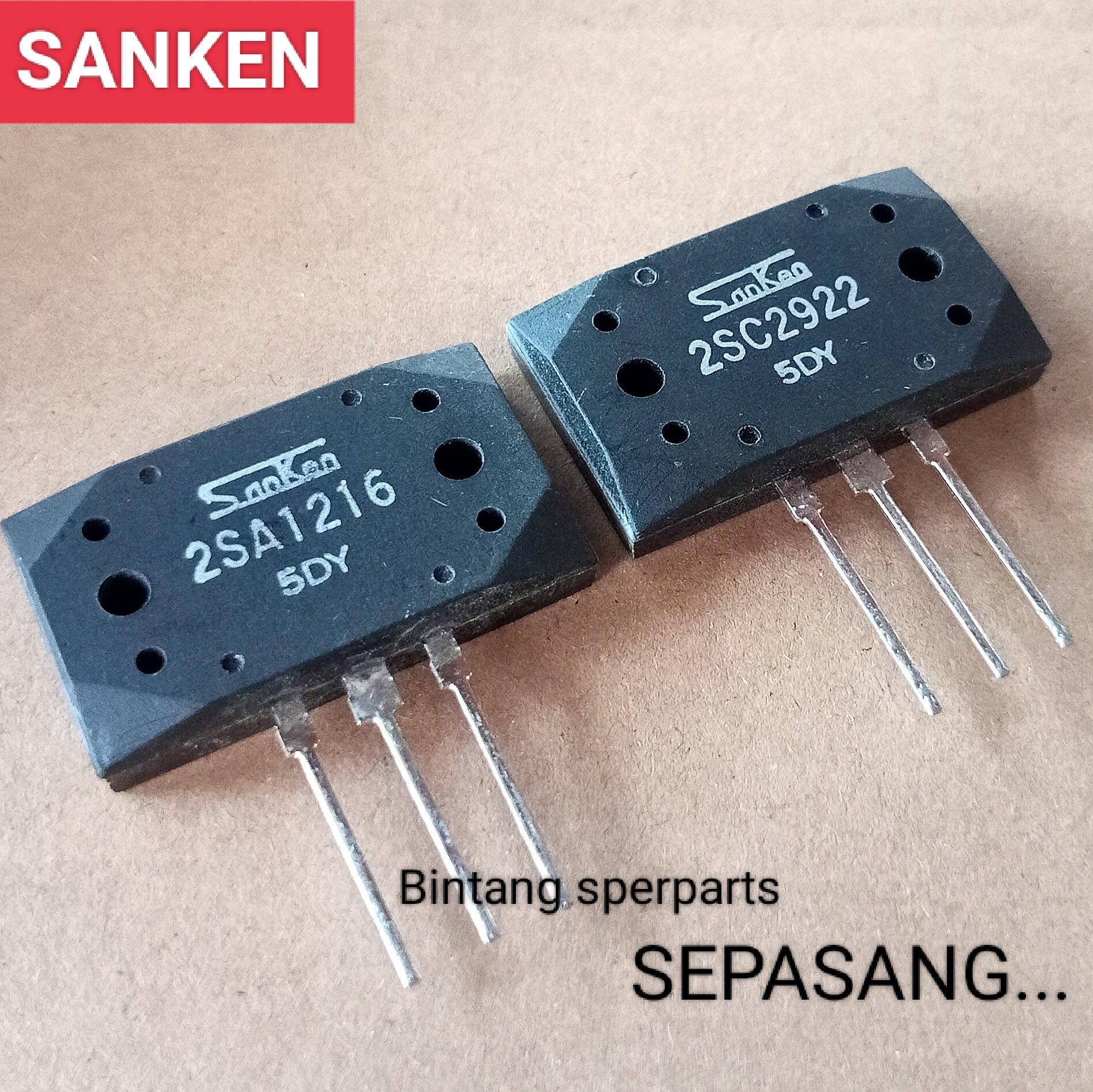 TRANSISTOR SANKEN 2SA1216 2SC2922 II RRT CHINA (SATU SET) A1216 C2922