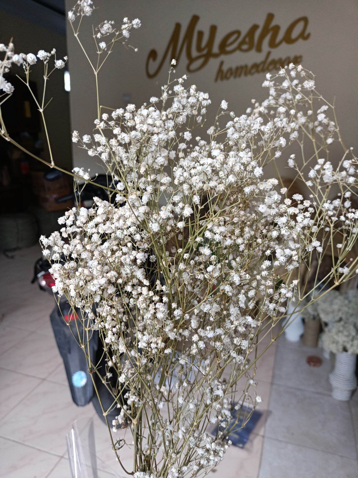 babybreath kering asli pertangkai bunga kering rustic drid flower buket