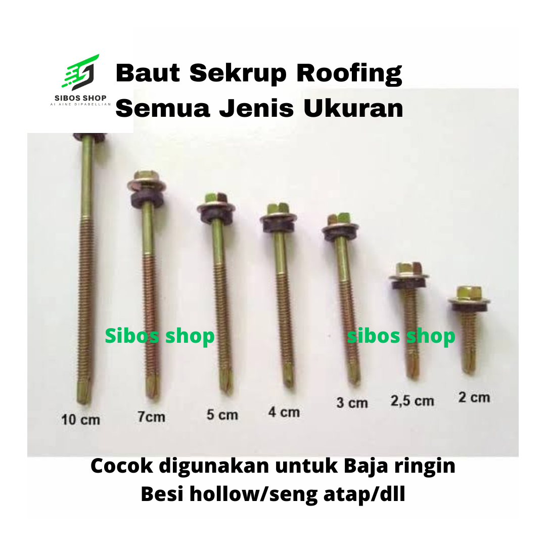 Baut Sekrup Roofing per pcs semua Jenis ukuran untuk baja ringan ...