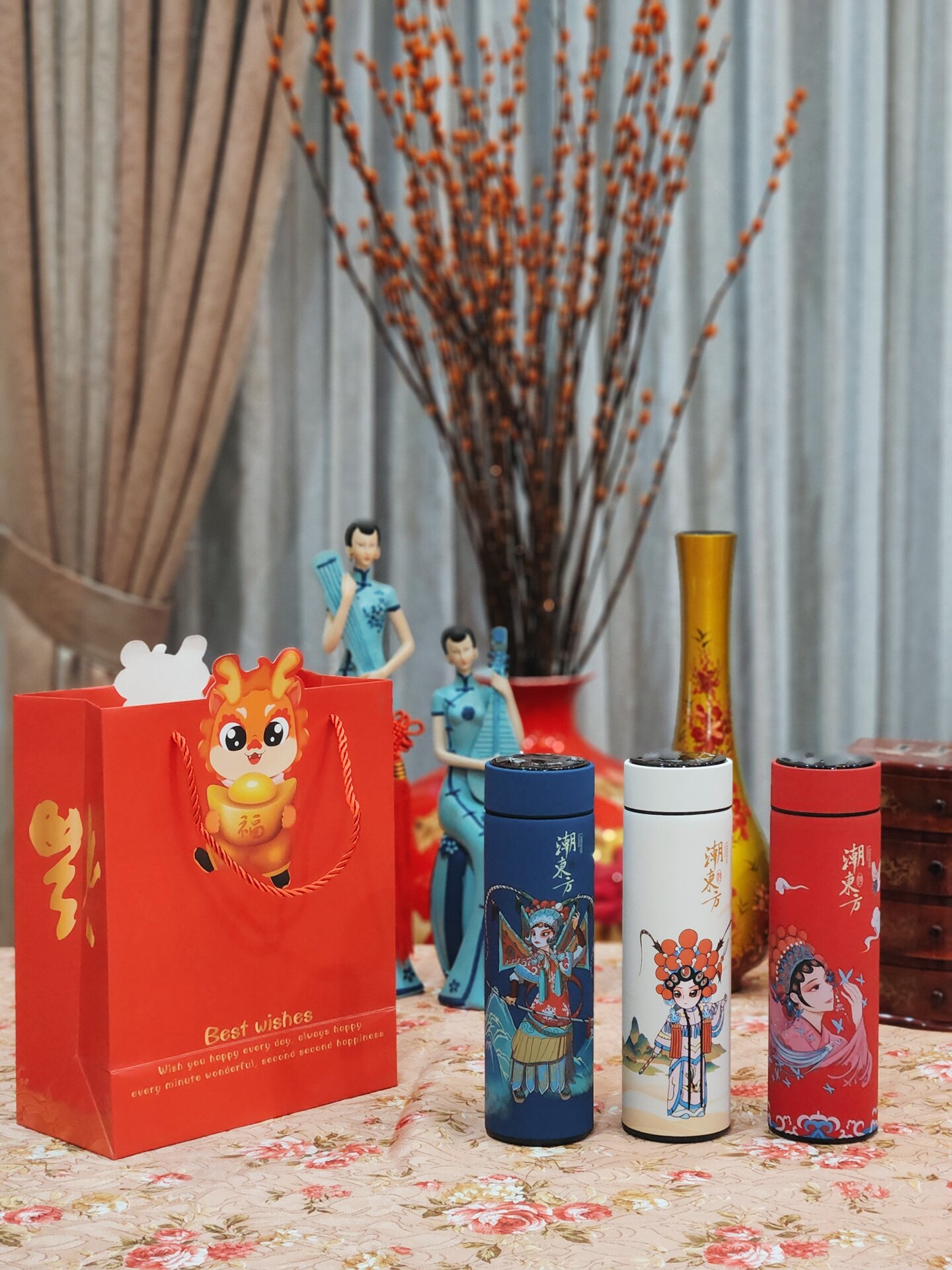 Termos LED Imlek CNY Hampers Shouvenir/ Tumbler Botol Minun Air Panas Stainless Steel