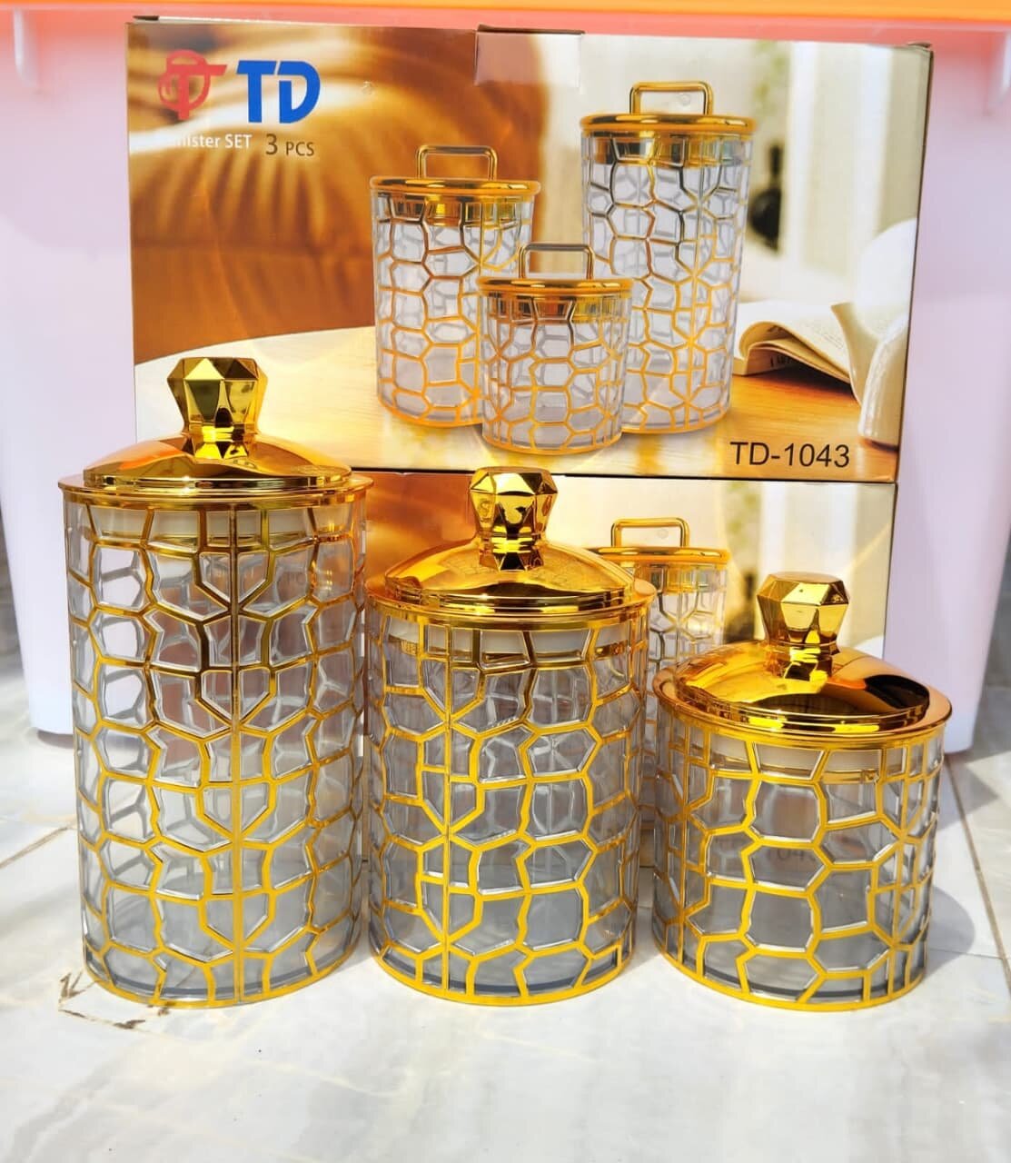 Luxury Sultan Jar Contains 3 — Gold Jar Set