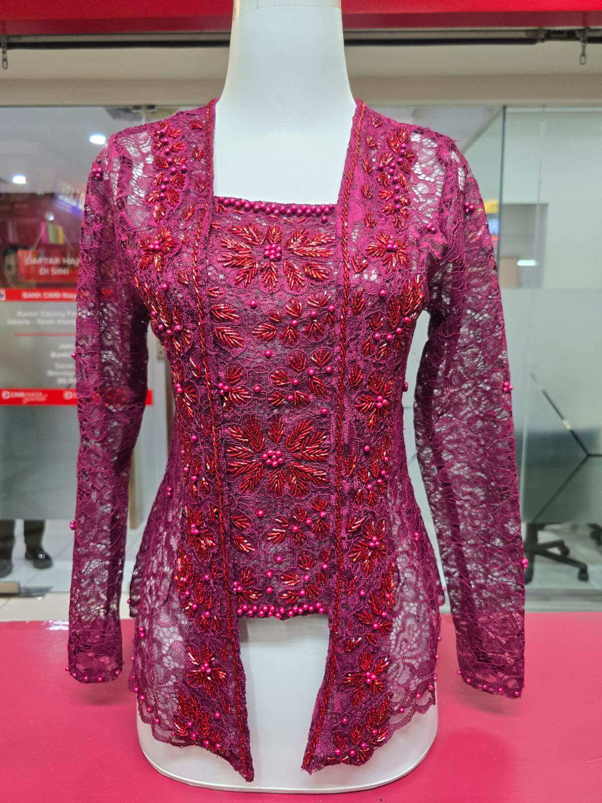 Colored Sequin Brocade wisuda Kebaya Top | | Modern Women's Kebaya | | Women's Formal Long-Sleeved Kebaya