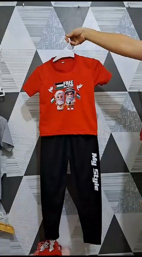 Baju GAZA kaos FREE SAVE PALESTINA MUSLIM BERSATU atasan cewek lengan panjang oblong anak perempuan usia 1-13 thn PALESTINA # F.F