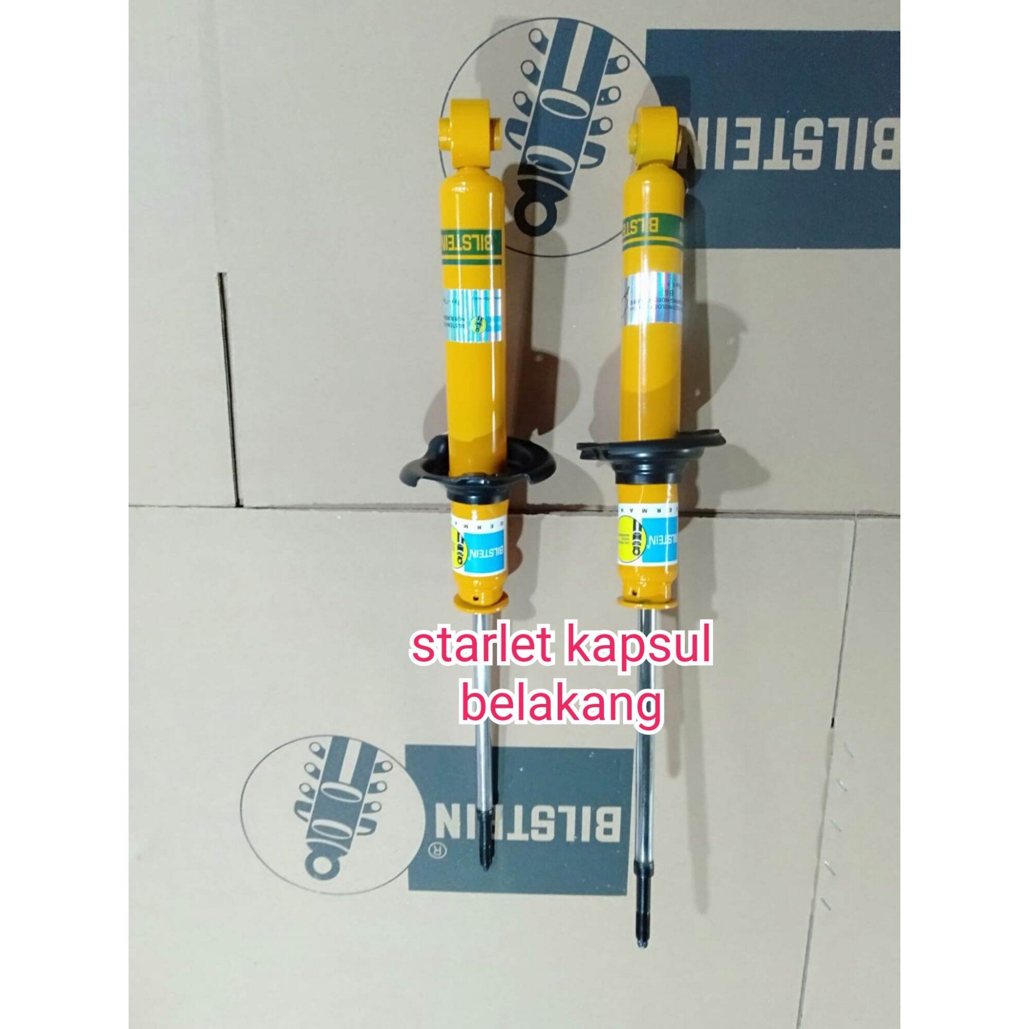 Shockbreaker shock absorber Toyota Starlet Kapsul belakang merk Bilstein original type B6 harga 1 pasang ( kanan dan kiri ) Harga 1,100,000 rupiah*Gratis Ongkir