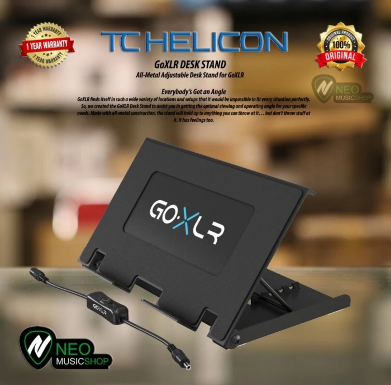 TC Helicon GoXLR Desk stand all metal adjustable desk stand audio