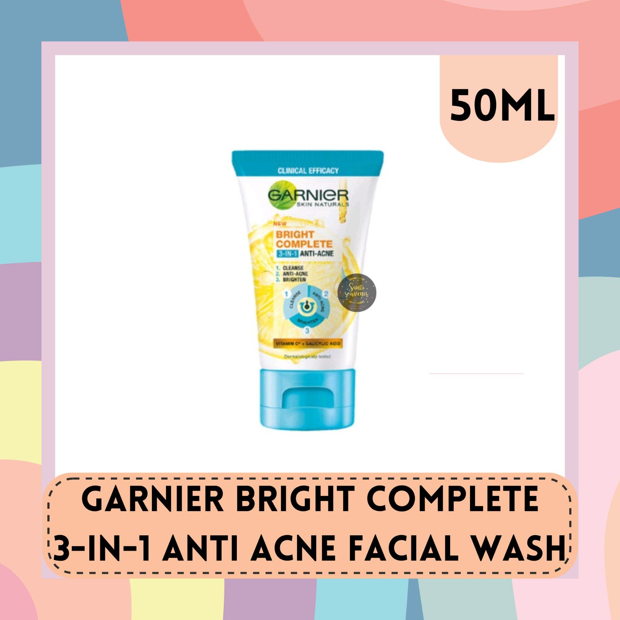 Garnier Bright Complete 3in1 Anti Acne Facial Wash 50ml Lazada