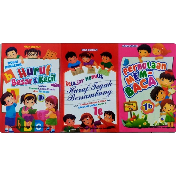 3 Pcs Buku Mengenal Huruf Besar Dan Kecil, Menulis Tegak Bersambung Dan ...