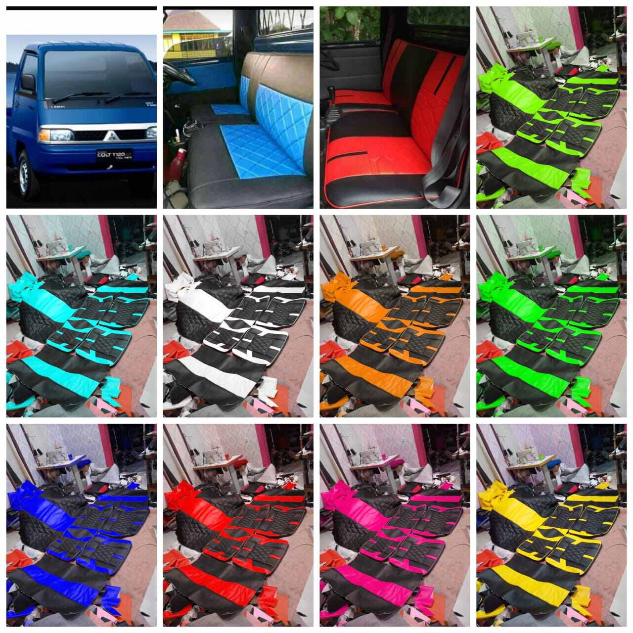 sarung jok mobil pickup..T120 ss .full cabin interior.. peredam atap dari panas dan bebas karat pelindung jok yang orsini dan mudah untuk dibersihkan... Harga  525,000 Ringgit*Penghantaran Percuma