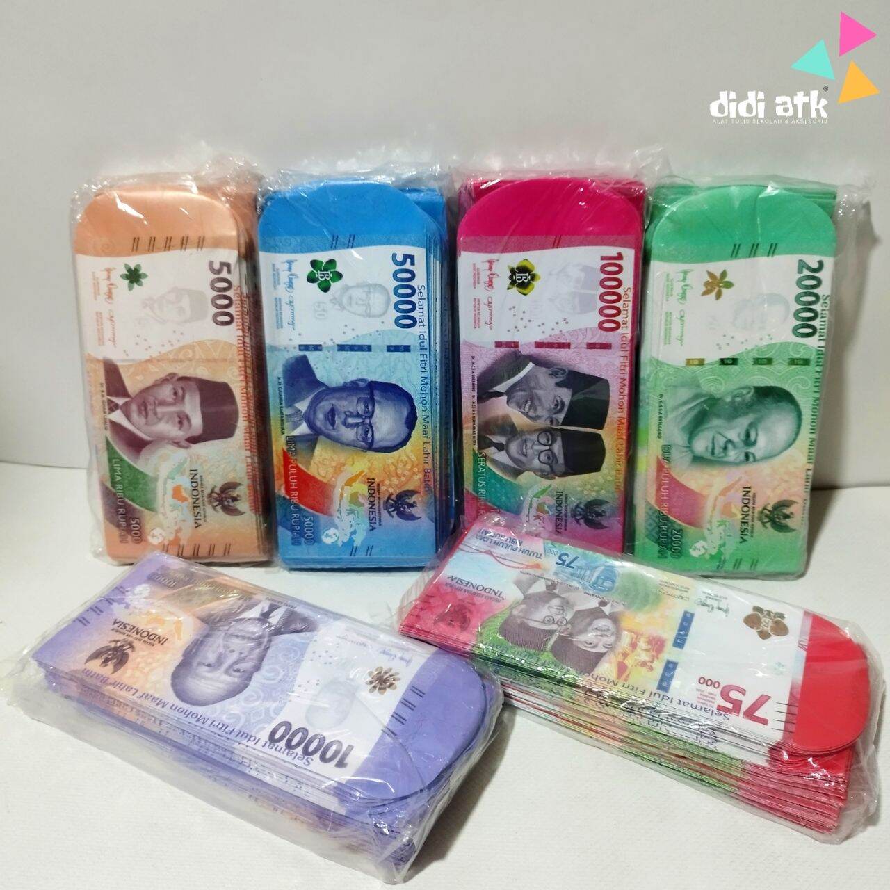 100 Lembar Angpau Amplop Lebaran Motif Snack 1 Pak