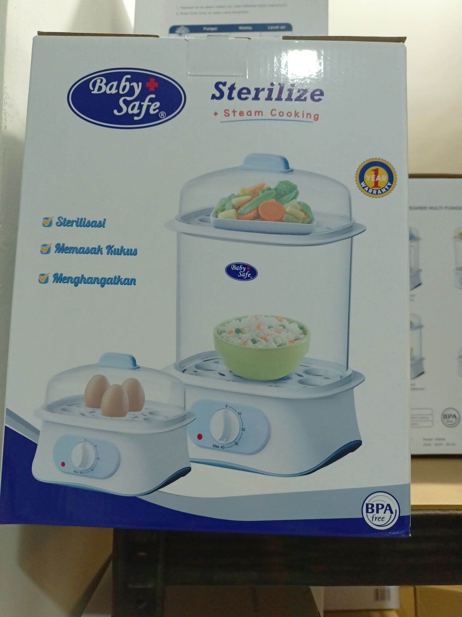 Baby Safe Sterilizer Food Warm Sterilize steam cooking LB319 botol susu Babysafe