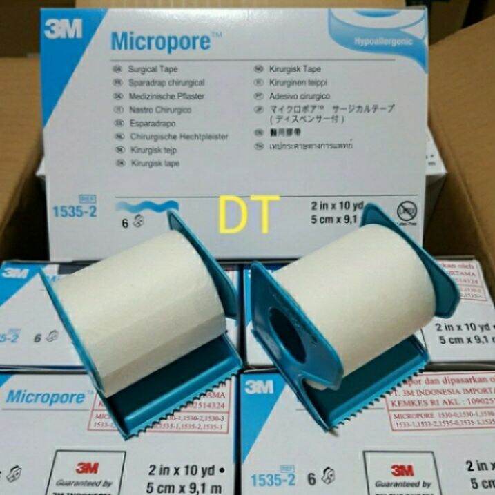 Plester Micropore / 3M / Piper Tipe / 2inchi / 1inchi / 1/2inchi ...