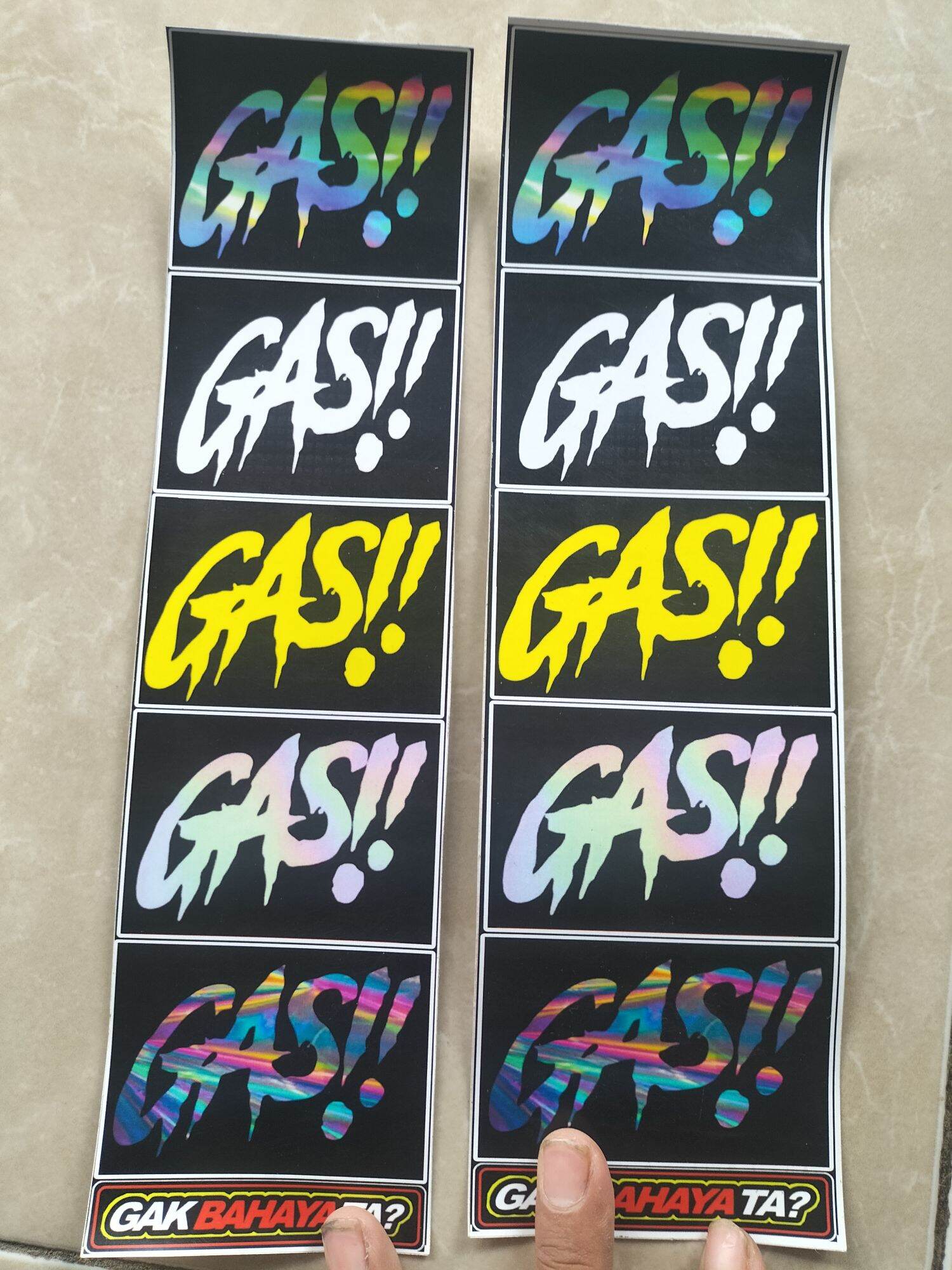 STIKER GASS BAHAN VINYL ANTI AIR ISI 5BIJI | Lazada Indonesia