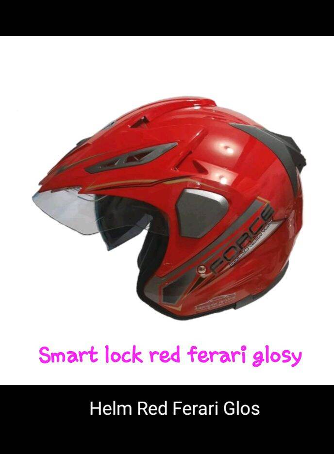 Helm SNI Force smart lock kaca double visor model Half face nyaman di