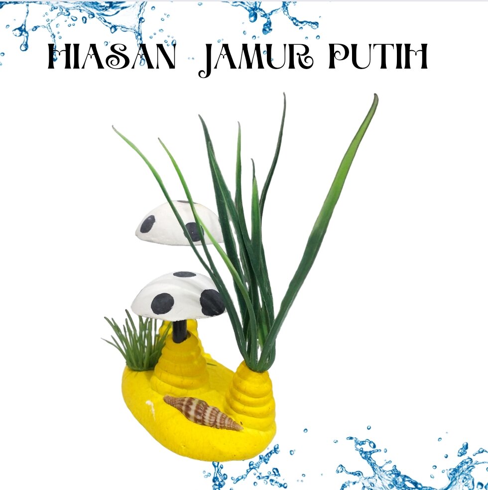 TANAMAN JAMUR PUTIH HIASAN DEKORASI AQUARIUM AQUASCAPE