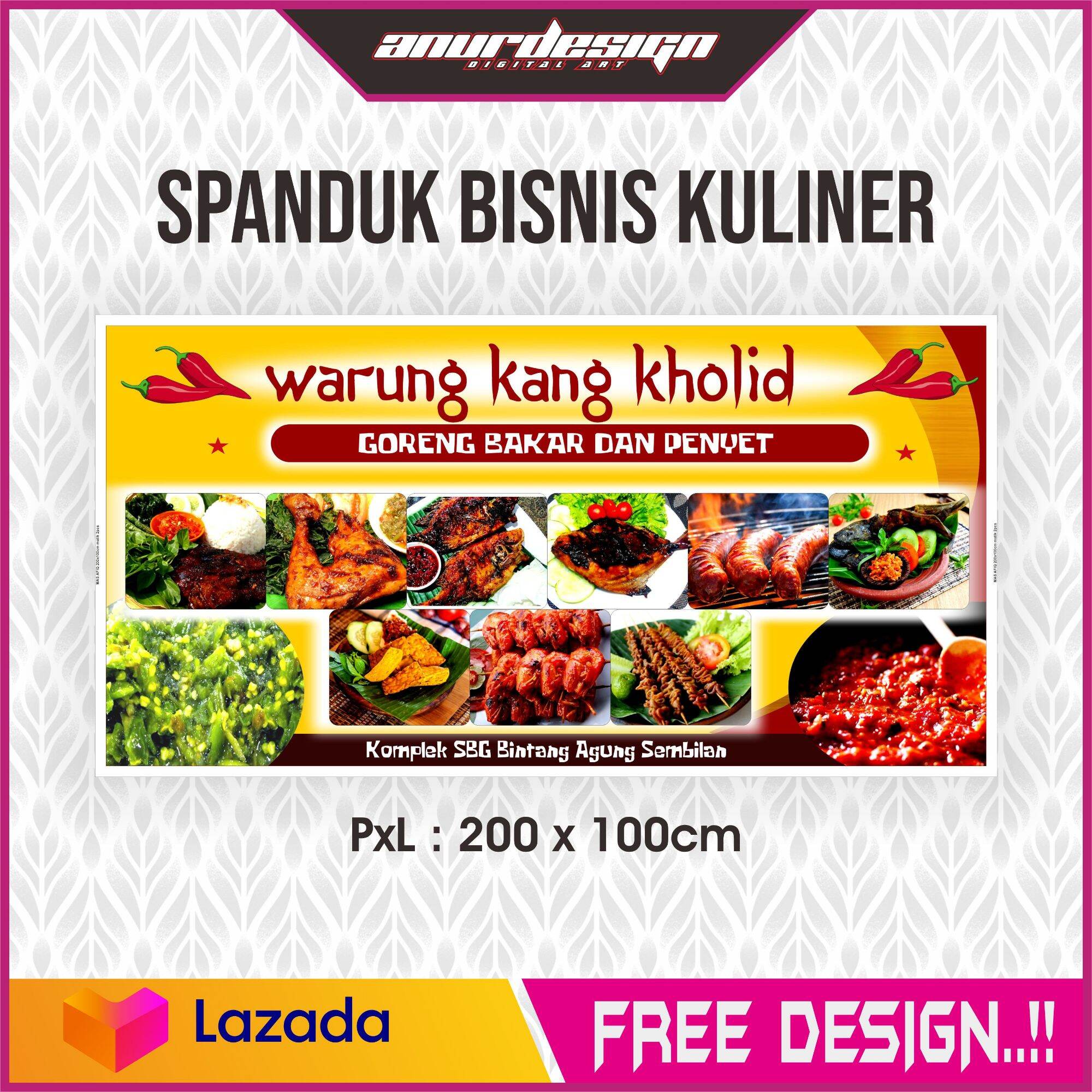 SPANDUK BISNIS AYAM PENYET / JUALAN / AYAM BAKAR / SPANDUK KULINER ...