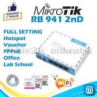 MikroTik RB941 2nD hAp Lite Full Setting Hotspot RT RW Net