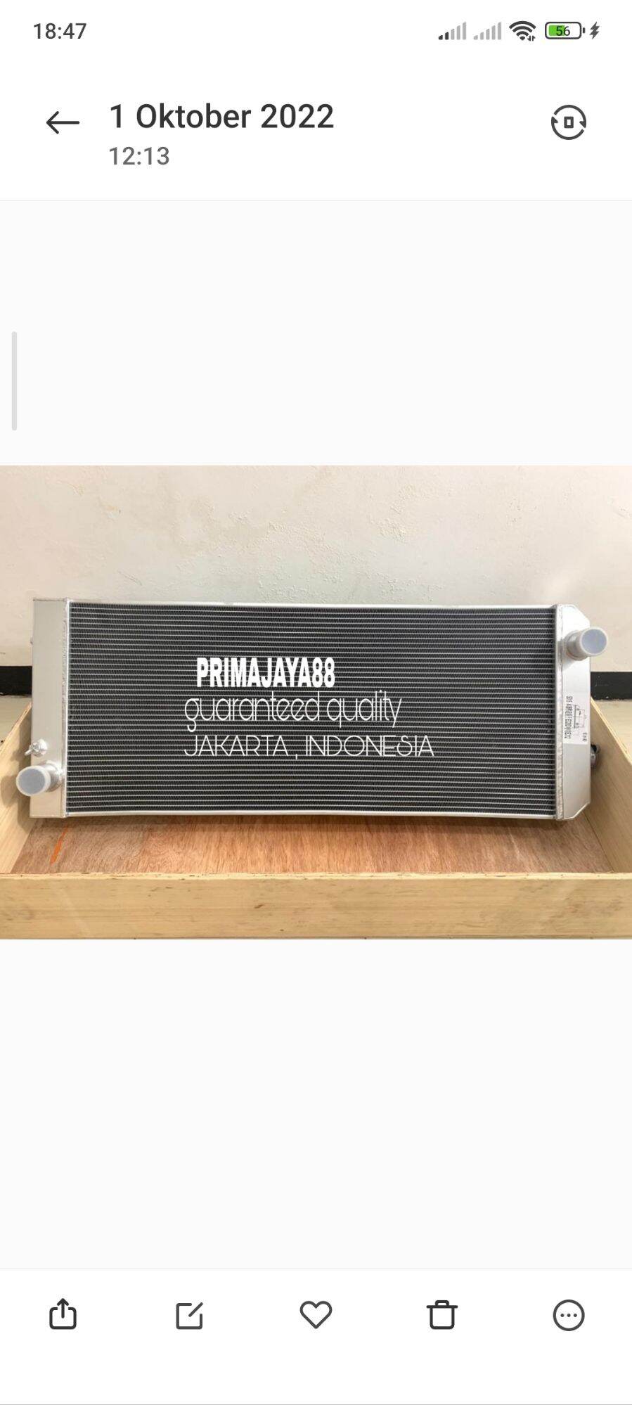 Radiator CAT 391-1497 3911497 320D2 312D2 323D3 IMPORT Harga 5,200,000 rupiah*Gratis Ongkir