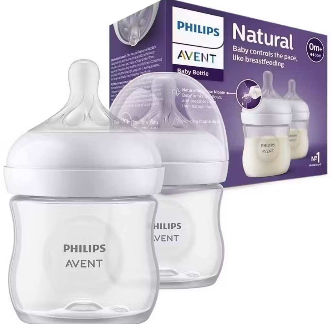 Avent SCF690/23 Bottle Natural Twin 125ml 2pcs - Botol Dot Susu Bayi / 2pcs