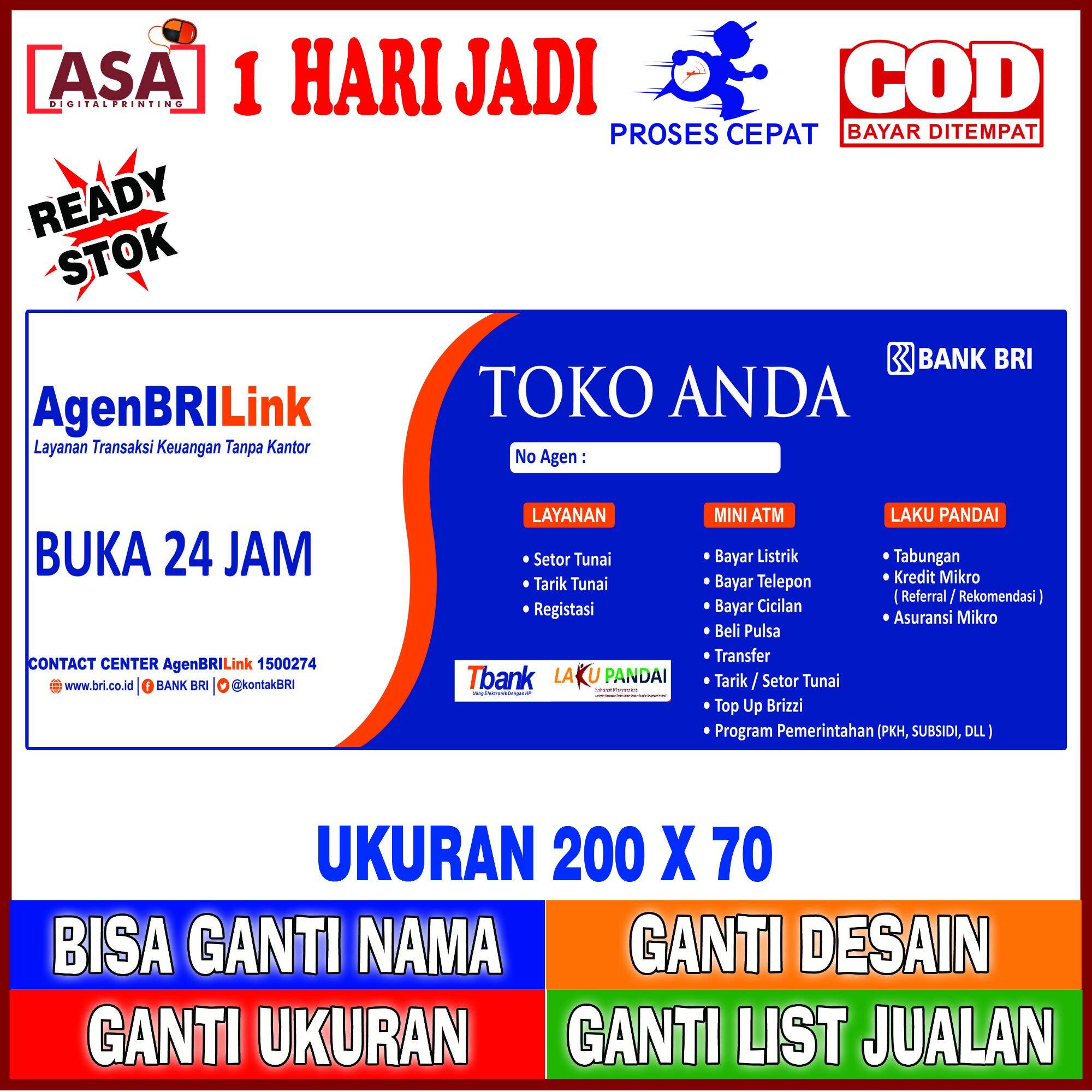 SPANDUK BANNER , AGEN BRILINK UKURAN 200 X 70 BISA GANTI NAMA DAN ...