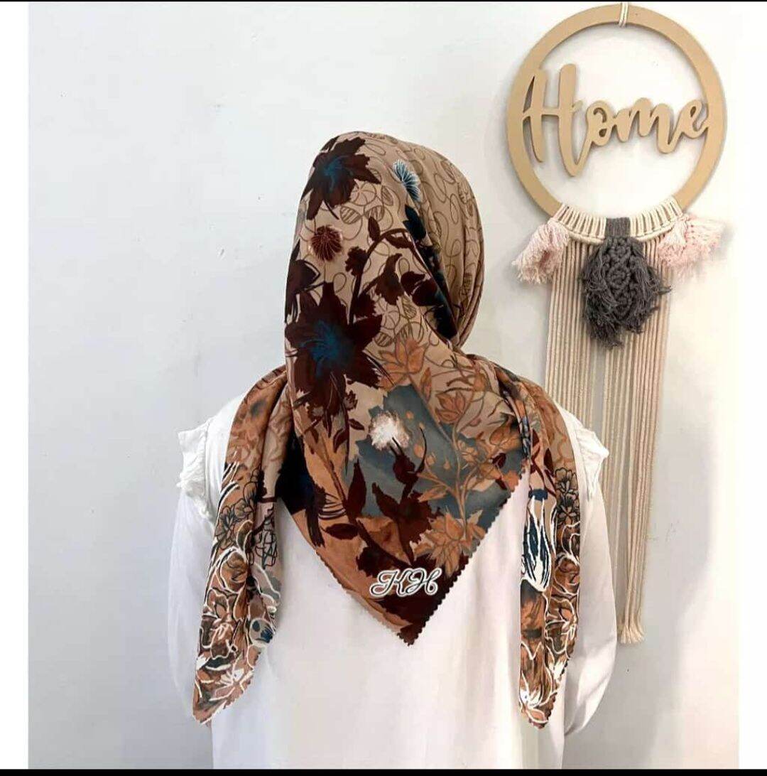 HIJAB SEGI EMPAT MOTIP/KERUDUNG MOTIF VOAL TERBARU/JILBAB SEGI EMPAT ...