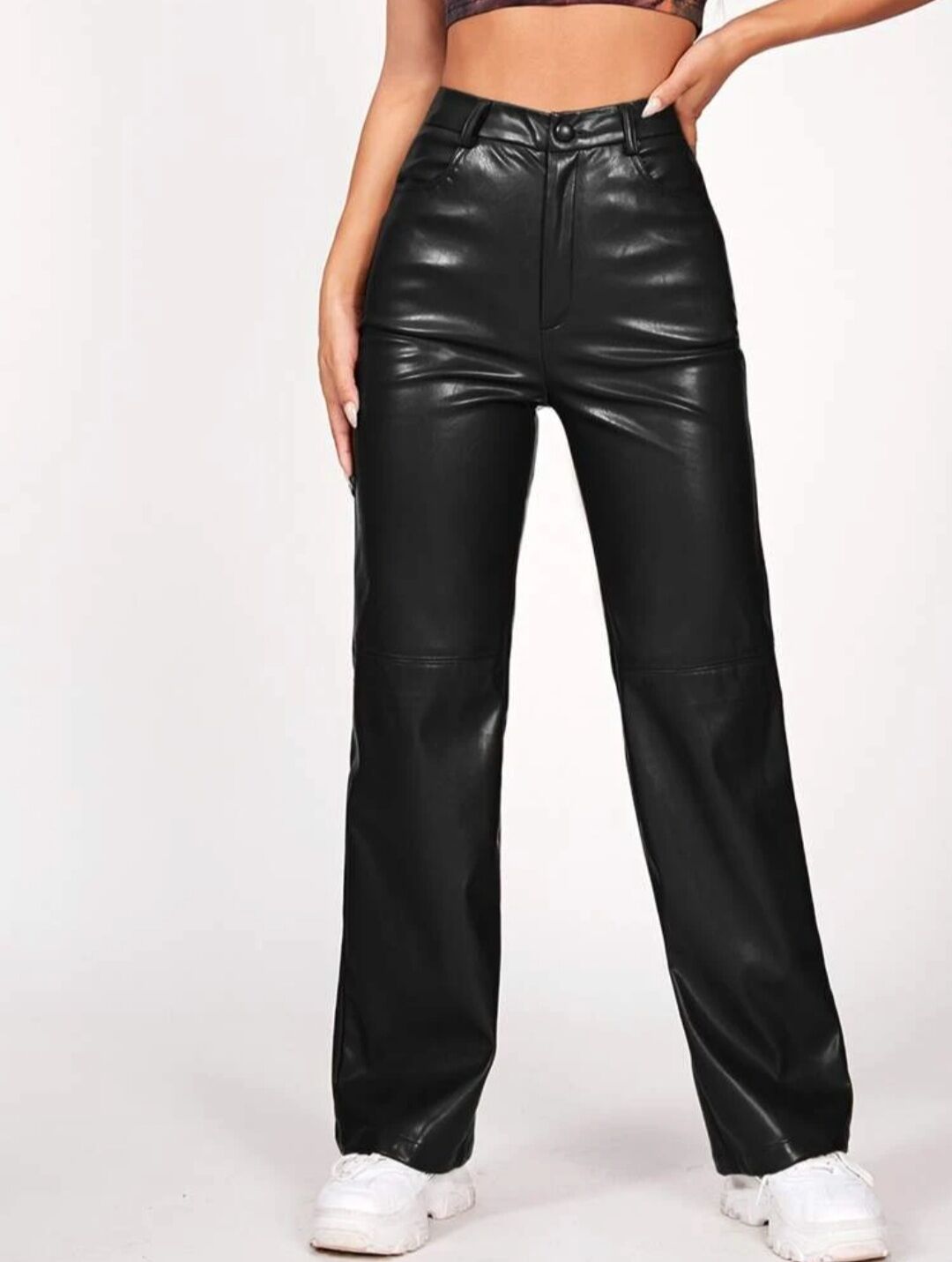 Jual High Waisted Faux Leather Pants 