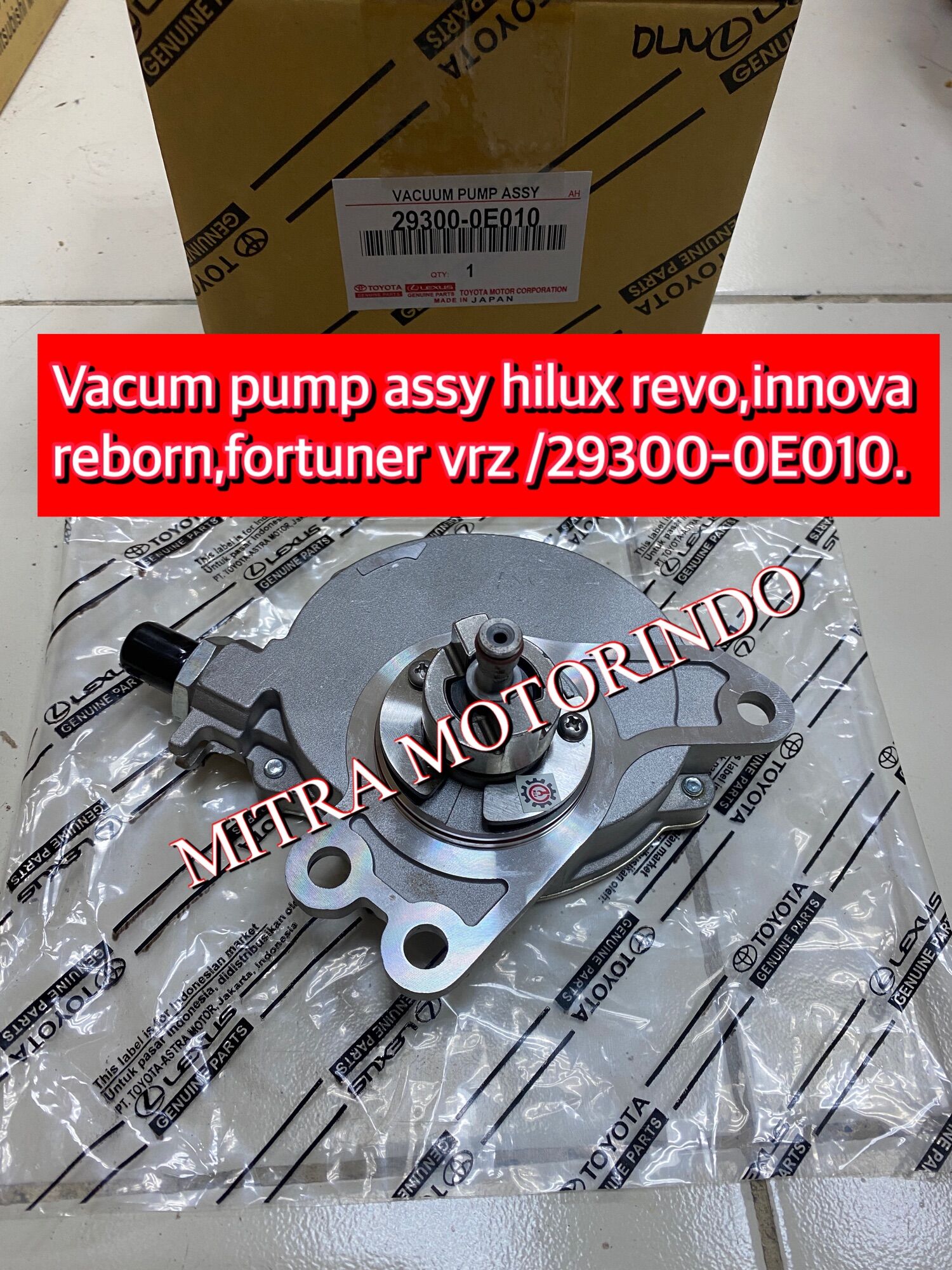 Vacum pump assy toyota hilux revo/fortuner vrz/innova reborn 29300-0E010 Harga 1,350,000 rupiah*Gratis Ongkir