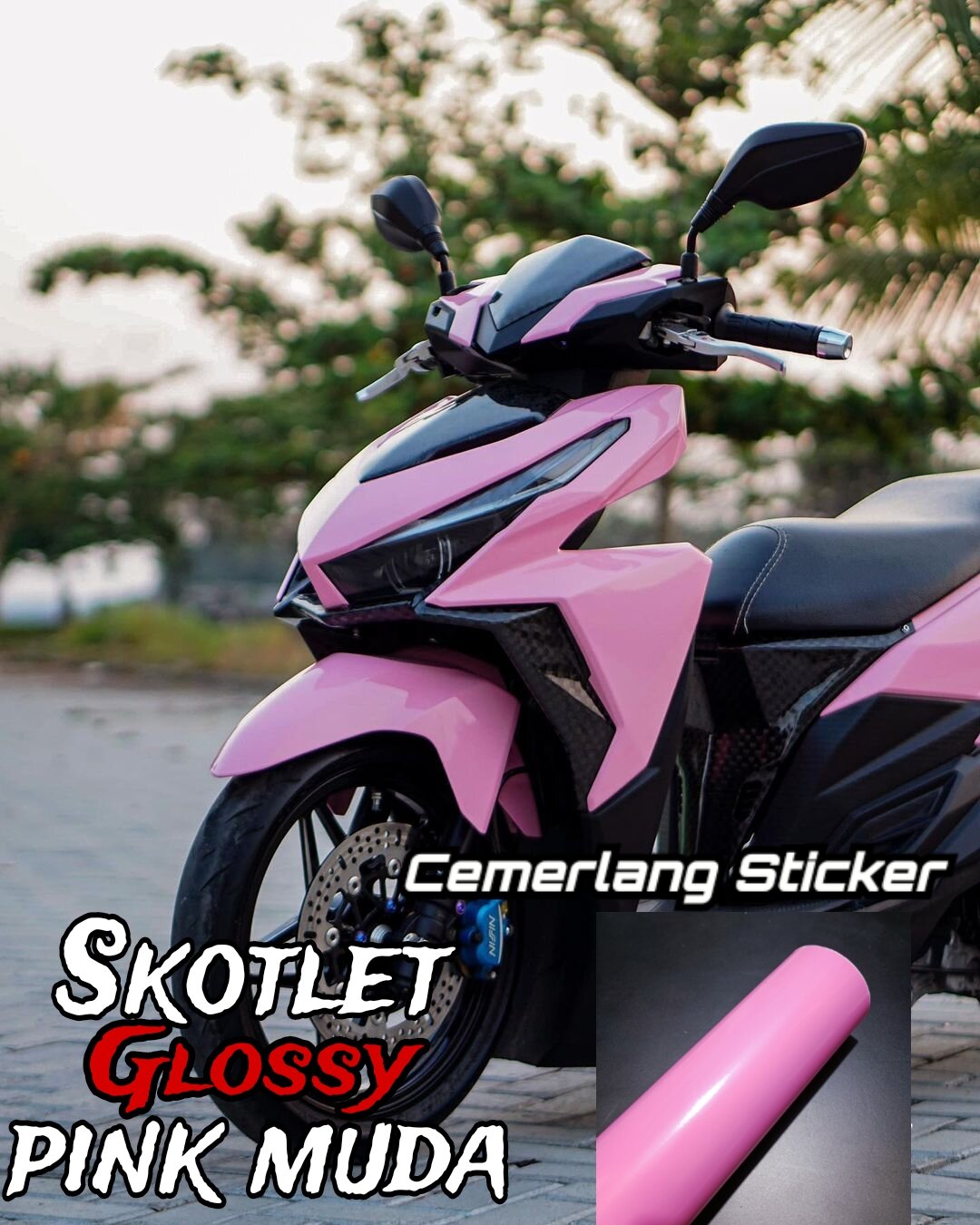 skotlet Profix pink muda glossy L 45 cm x P 1 Meter Harga 15,500 rupiah*Gratis Ongkir