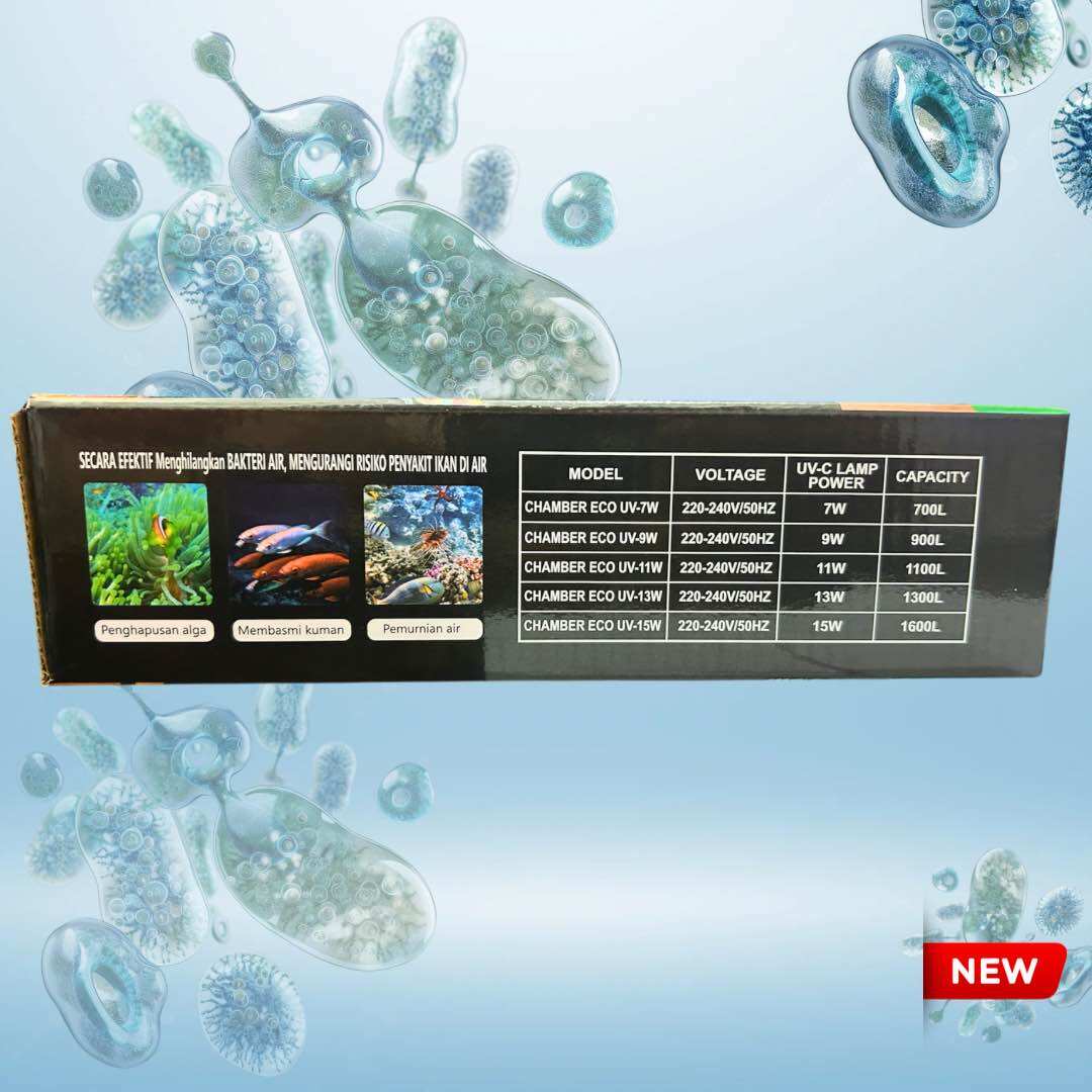 SAKKAI PRO ECO UV 7W / 9W / 11W / 13W / 15W CHAMBER UV LAMP AQUARIUM QUICK AND SIMPLE STABLE AND ATTRACTIVE