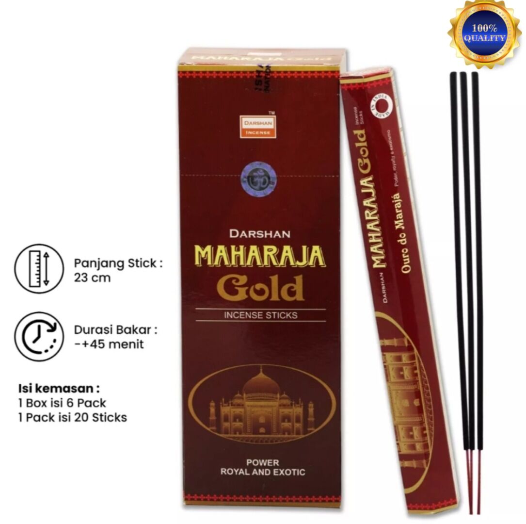 Dupa Hio Maharaja Gold Hexa Handmade 1 Box Isi 6 Pack 1 Pack Isi 20 Batang By Darshan India Aeromaterapi Wewangian Ruangan