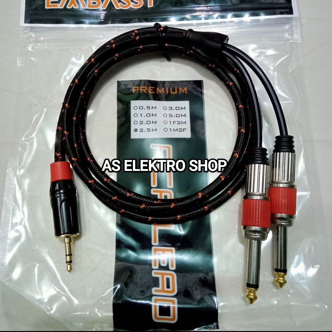 KABEL JACK/JAK HP/LAPTOP KE MIXER AUDIO 3,5MM TO AKAI 6,5MM PANJANG 1