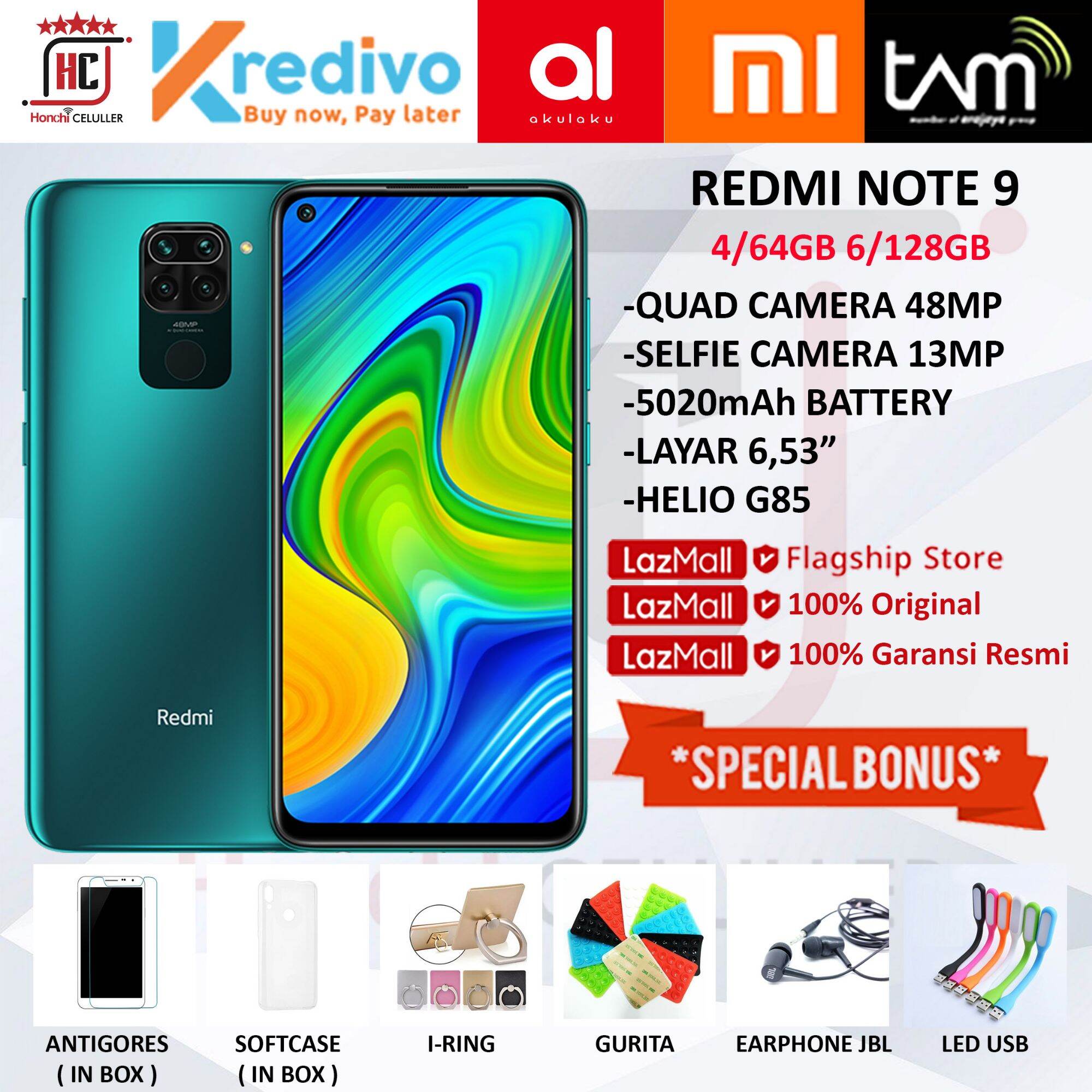XIAOMI REDMI NOTE 9 4/64GB 6/128GB GARANSI RESMI TAM ORIGINAL FULL BONUS Harga  1,999,000 Ringgit*Penghantaran Percuma