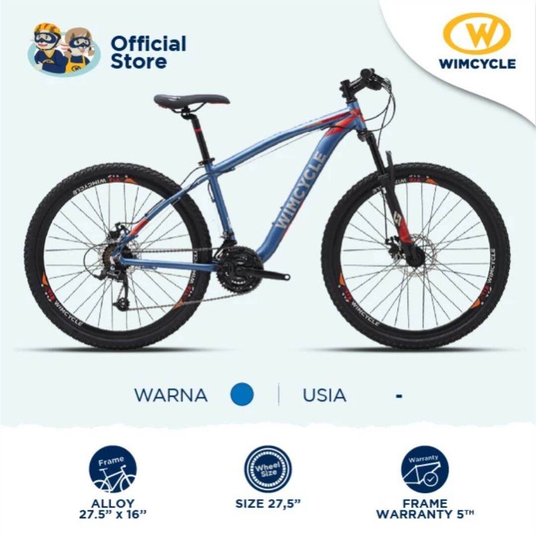 SEPEDA GUNUNG MTB 27,5 INCH MTB WIMCYCLE STORM ALLOY Lazada