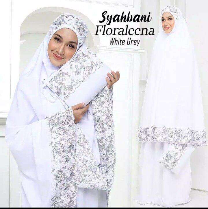 Mukena putih dewasa siti khodijah free tas bordir dan tasbih