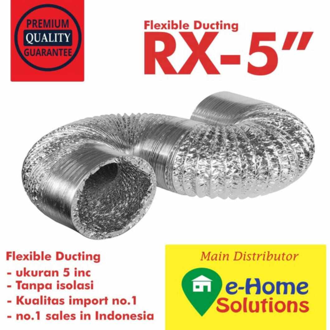 flexible cerobong asap 5 in (3 meter) aluminium anti panas / flexible