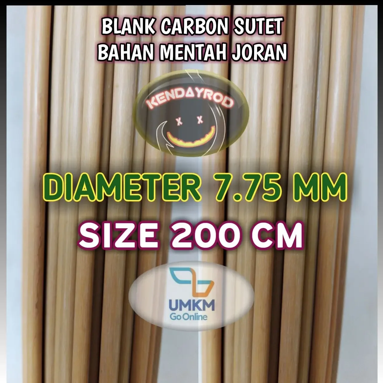 CARBON SUTET MENTAH 7.75 MM - 200 CM