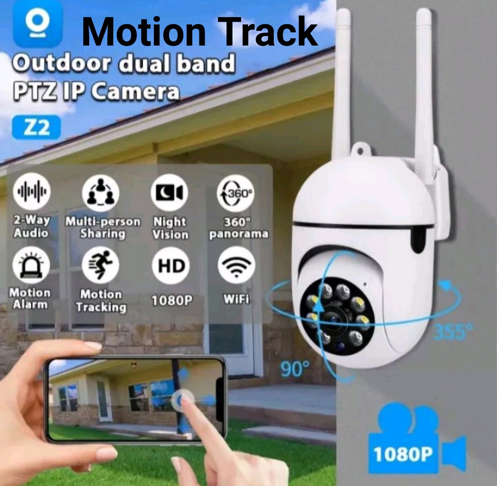 Cctv Outdoor 8mp bisa putar 2antena Motion track ip smar camera Harga 88,000 rupiah*Gratis Ongkir