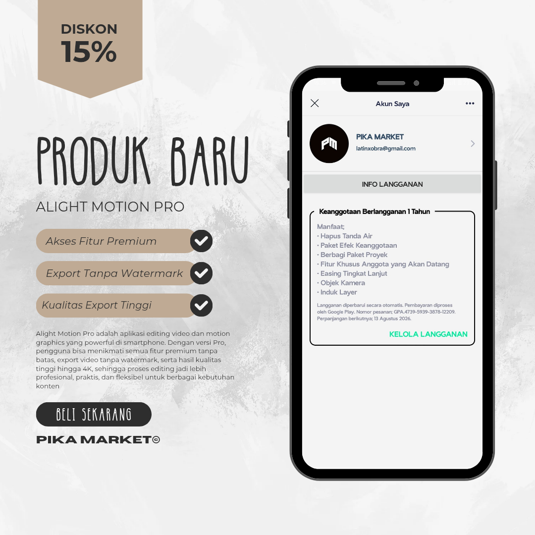 Alight Motion Pro | AM PREMIUM | AM SHARING | Support All Device Harga 11,000 rupiah*Gratis Ongkir