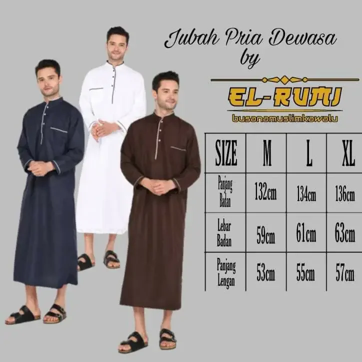 Baju Jubah Gamis Pria Dewasa by EL-RUMI