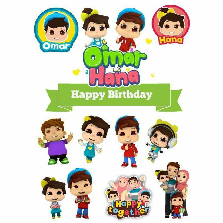 Topper kue omar dan hana bisa custom nama | Lazada Indonesia