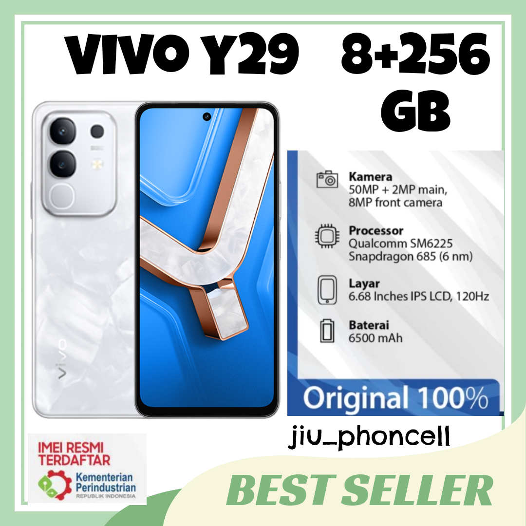 Vivo Y29 Nfc 8/256 Gb 50 Mp Camera 6500 Mah Battery Registered Imei & 100% Original Giá 2,195,000 Đồng*Miễn phí vận chuyển
