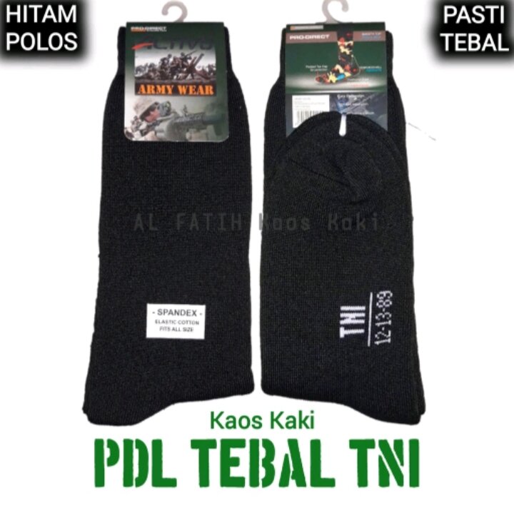 2 PASANG KAOS KAKI TNI POLRI HITAM POLOS PANJANG SEBETIS PRIA DEWASA Harga  20,500 rupiah*Gratis Ongkir