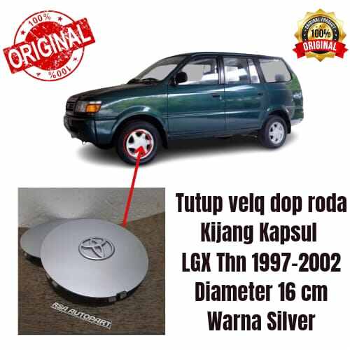 Tutup Velg Dop Roda Kijang Kapsul LGX Thn 1997-2002 Diameter 16cm Harga Satuan Harga 26,500 rupiah*Gratis Ongkir