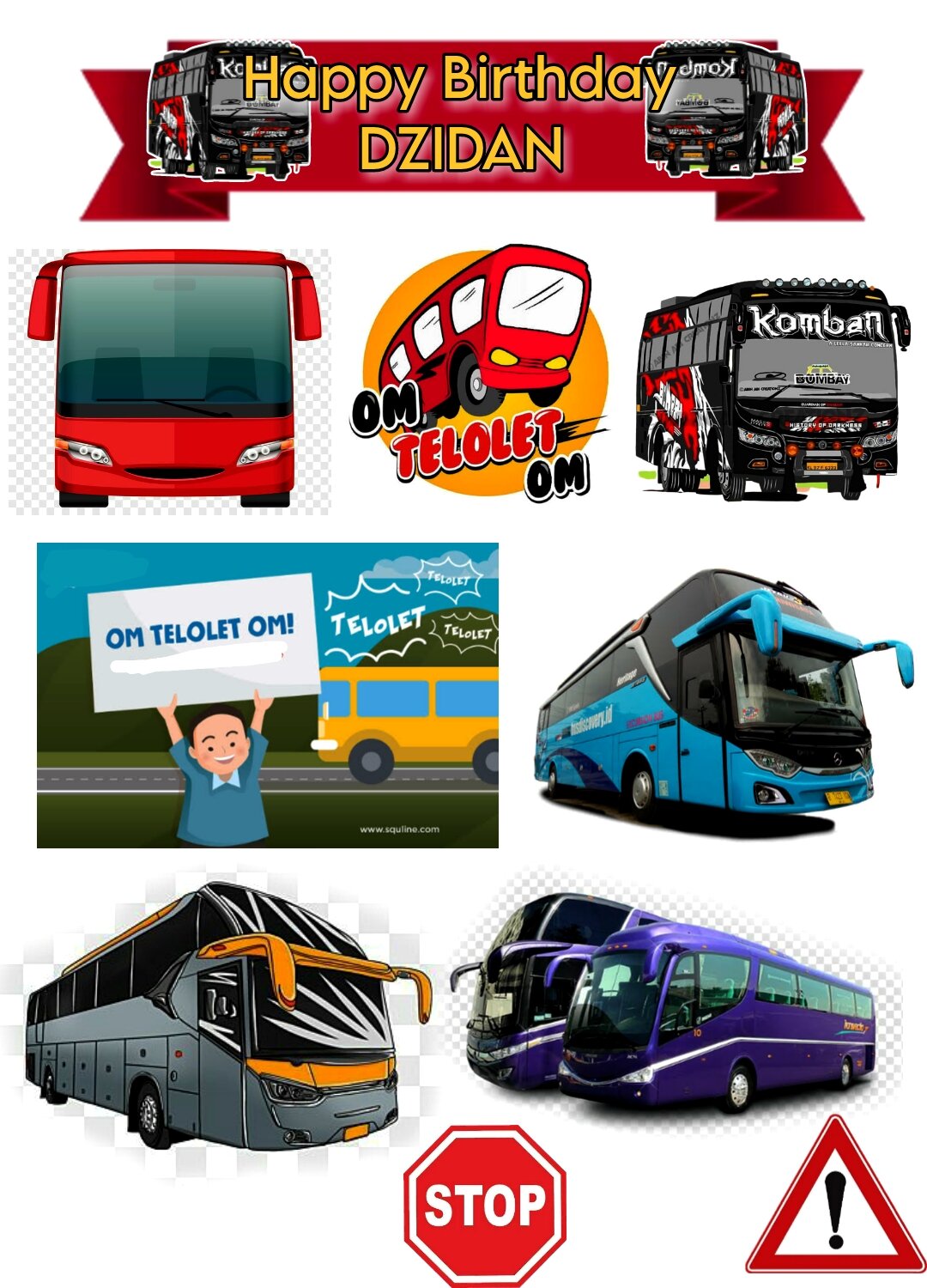 Topper Bus Om Telolet Custom Nama Lazada Indonesia