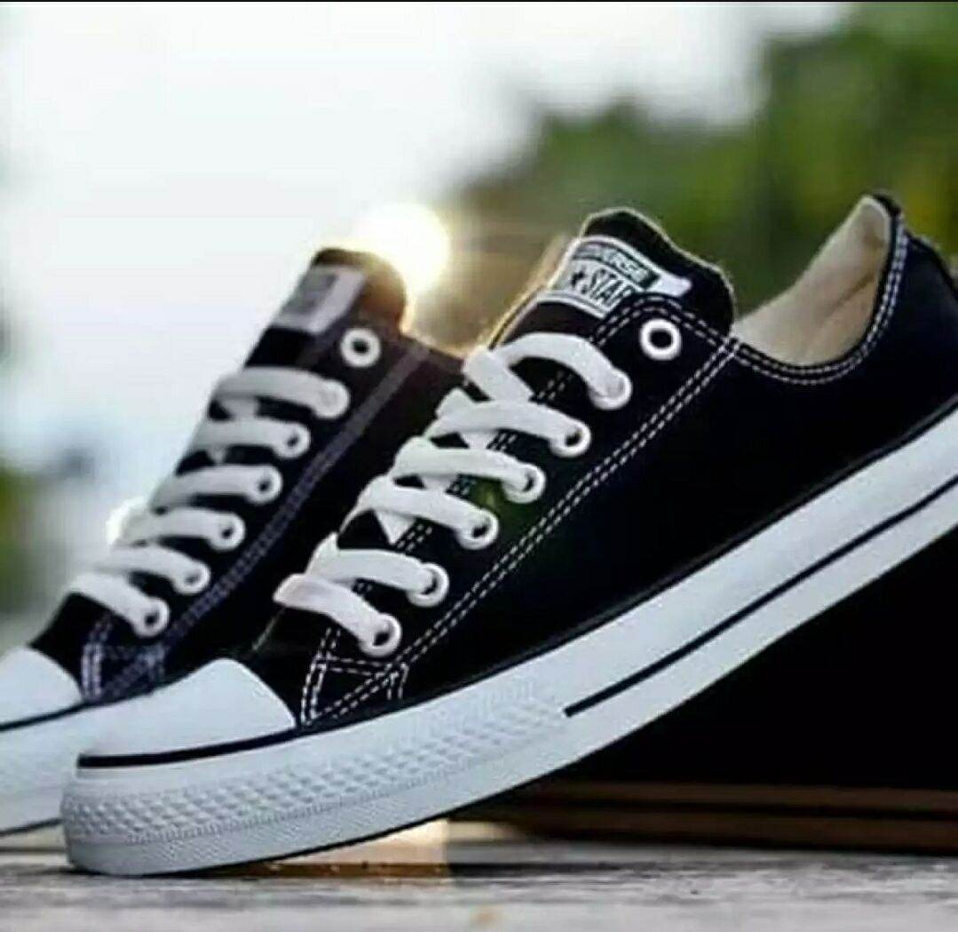 Promo Sepatu Converse01 All Star Termurah Sepatu Kets Fashion Pria Wanita Sneakers Casual / Sekolah Warna Hitam +Free box Terbaru 2021 Sepatu Trend Sepatu Sekolah Sepatu Murah