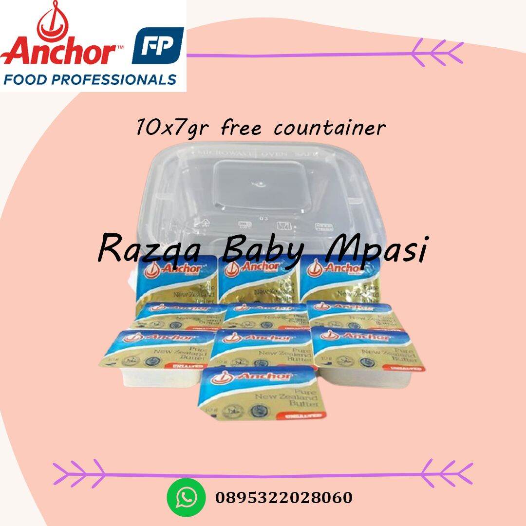 ub anchor unsalted butter mpasi 7gr x10pcs butter mpasi (gratis kotak) murah exp terbaru razqa baby