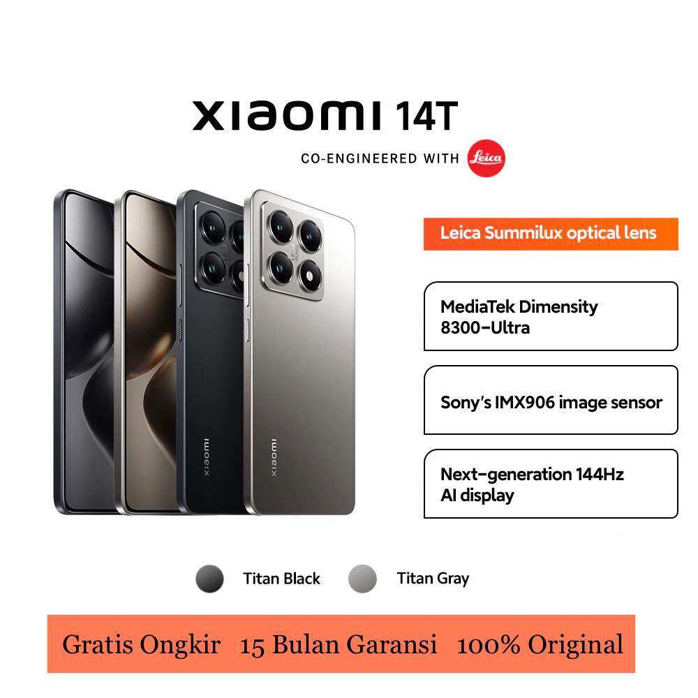 Xiaomi 14T 5g (12/256GB - 12/512GB) dimensity 8300-ultra-50MP triple camera-Lieca Summilux optical lens-6.67 "AMOLED-5000mAh hypercharge 67W official warranty 15 months Harga  5,973,000 Ringgit*Penghantaran Percuma