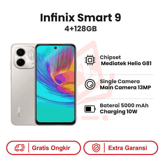 Infinix smart 9 4/64 Harga  1,020,000 Ringgit*Penghantaran Percuma